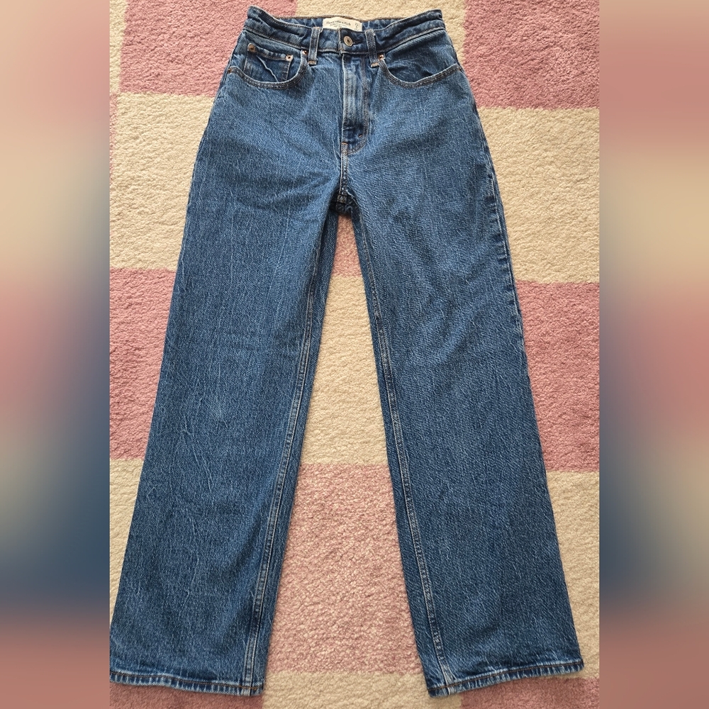Abercrombie & Fitch 90's Relaxed High Rise Jeans, Curve Love, Size: 25/0 SHORT